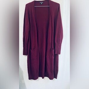 Saks Fifth Avenue burgundy Women’s 100% Cashmere Cardigan Sz XL So Soft!